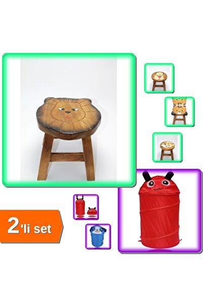 HerEveOyuncak 1 Adet Çocuk Taburesi Büyük Boy + Renkli Katlanabilir Sevimli O...