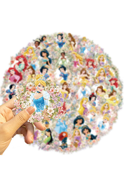 Miniso MULTI 50pcs Flower Princess Graffiti Stickers Decorative Phone Waterpr...
