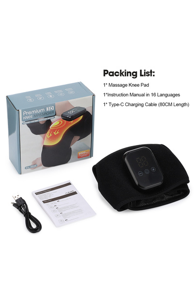 Choice مدلك الركبة الكهربائي الأسود بالتدفئة، يعزز الدورة الدموية، دعامة ركبة...