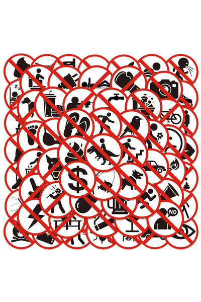 Choice 63 قطعة من ملصقات علامات التحذير المضحكة، مناسبة لزجاجات المياه، وأجهز...