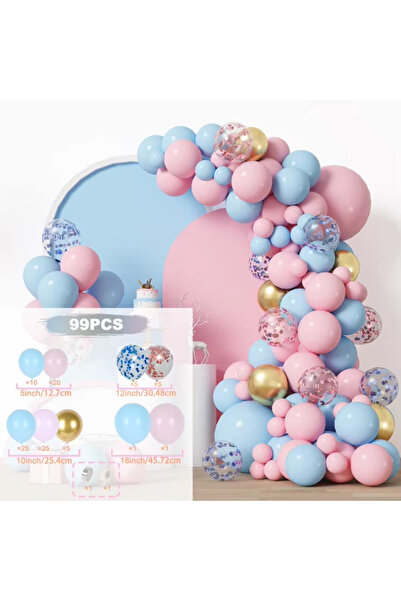 Choice زينة أخرى لحفلات أعياد الميلاد للأطفال، تتضمن بالونات زرقاء ووردية للك...