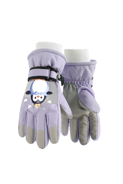 Choice قفازات تزلج لطيفة للأطفال باللون البنفسجي، مناسبة للأولاد والبنات، مقا...