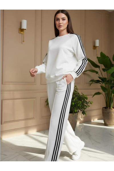 Zarif Women's Striped Top and Bottom Set