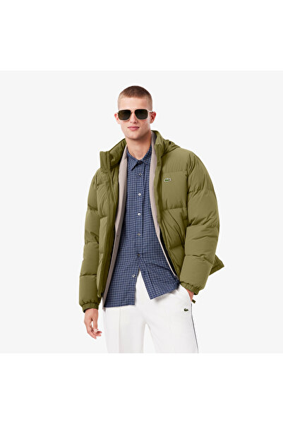 Lacoste Erkek Relaxed Fit Kapüşonlu Haki Mont