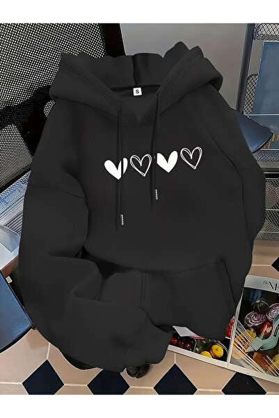 MODAVİBE Hanorac supradimensionat cu glugă pentru femei, cu 2 fire, cu buzuna...