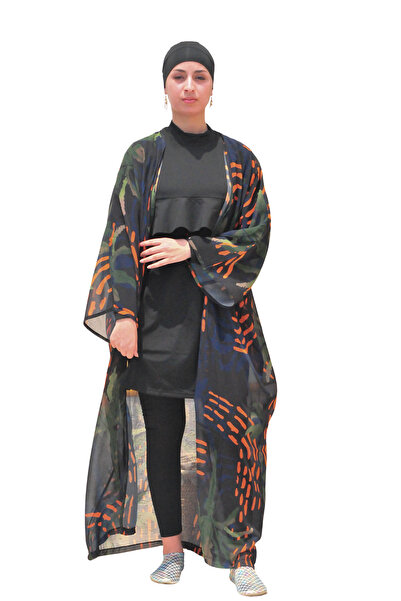 BAE MODEST كيمونو شيفون طويل أنيق للتغطية