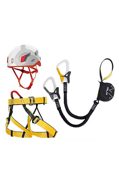 Singing Rock Set Via Ferrata Phario Palm cu Casca Penta Alb - Rosu