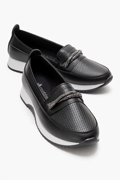 CCWAY AYAKKABI Дамски обувки с камъни BLACK LEATHER