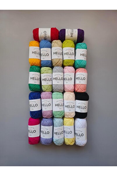 Hello 22 قطعة من خيوط القطن بوزن 50 جرام