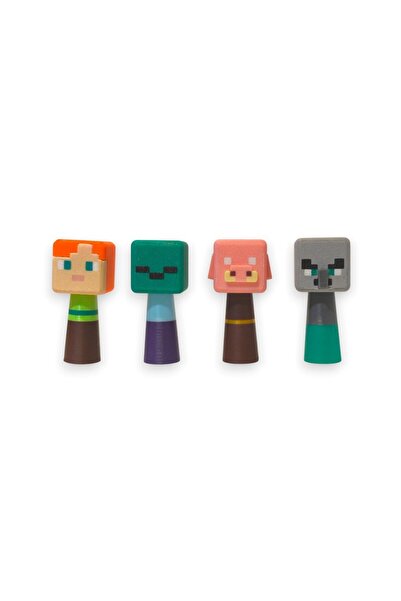 LoyHediyelik Minecraft Sprunki Figür 4 adet 7 cm Alex, Zombi, Piglin, Yağmacı