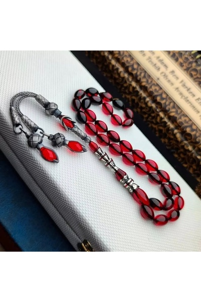 Altınsoy collection Nakkaş İmameli Sıkma Kehribar Tesbih 1000 Ayar Kazaziye G...