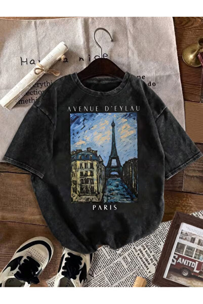 PENTHİLUS تي شيرت بتصميم باريس للجنسين مطبوع قابل للغسل