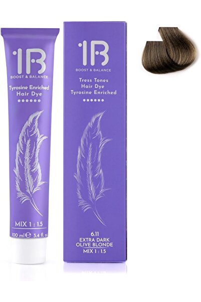 1B كريم صبغة الشعر رقم 6.11 أشقر زيتوني داكن للغاية - صبغة شعر دائمة بلون أشقر رمادي مزدوج