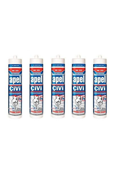 MegaVitrin 5 Adet Apel Sıvı Çivi Güçlü Montaj Yapıştırıcısı 390 gr | D4 Normu...