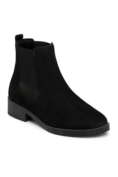 Tergan Siyah Hakiki Nubuk Deri Kadın Bot - K25K1BT68504-A64