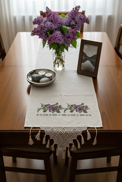 çeyizline Natural Buldan Handwork Cross-Stitch Embroidered Runnur |   Refrigerator Cover |   Coffee Table |   Table Cover 50X140 cm