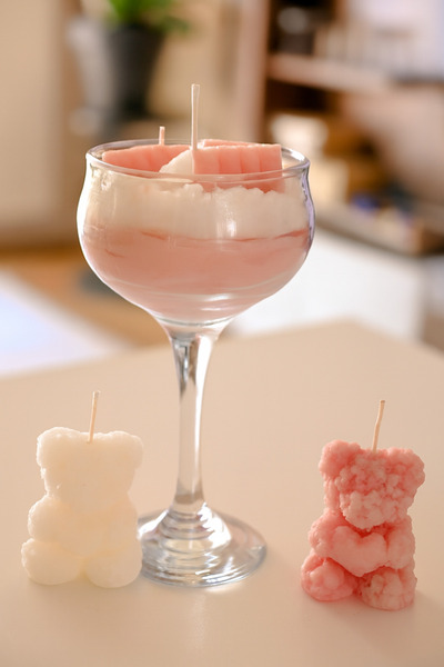 Chemistrycandle Pembe Cikalatalı Ayıcıklı Mum Seti