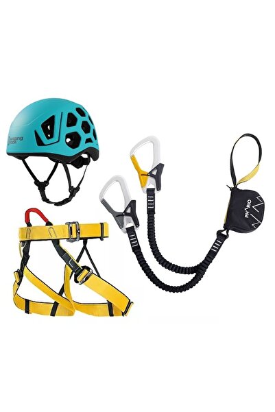 Singing Rock Set Via Ferrata Hex cu Casca Albastra