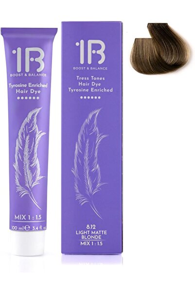 1B كريم صبغة الشعر رقم 8.12 أشقر فاتح مطفي - صبغة شعر دائمة بلون أشقر بارد