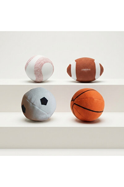 Momely Hışırtılı Çıngıraklı Vikvikli Duyusal Peluş 4' lü Oyuncak Top Seti