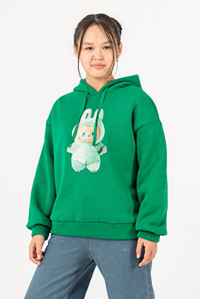 kinderos cu imprimeu cu glugă Hanorac gros pentru fete tricou - 26K 4537