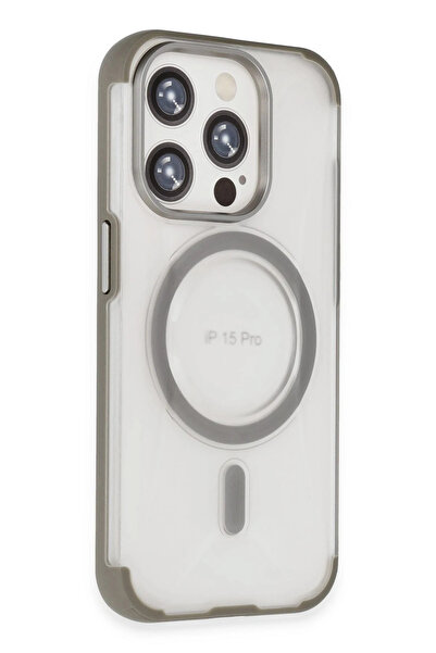 Joko 1613228747 غطاء هيلتون ماج سيف لهاتف آيفون 15 برو - (142832) رمادي تيتان