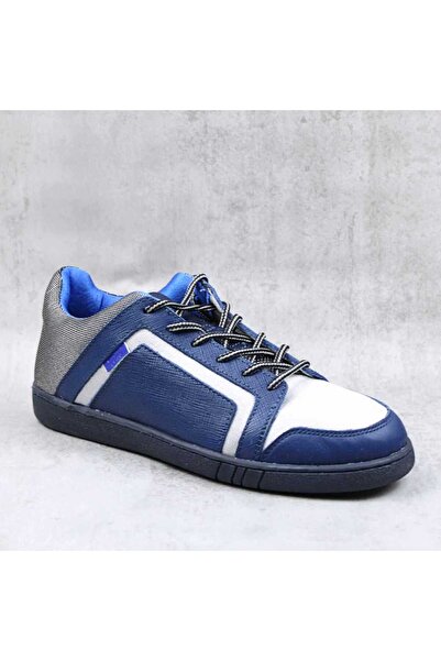 tino Women's sneakers, made of genuine leather, with silver inserts 7013-BLUE/GRAY