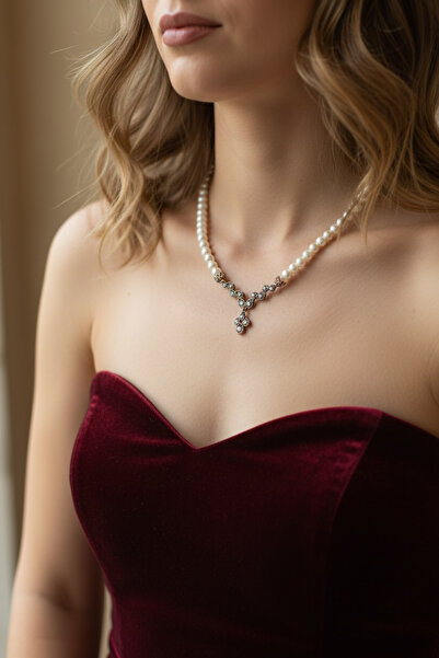 FUYA JEWELLERY Sıralı Damla İnci Kolye