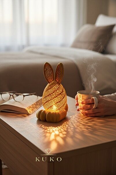 KUKO DESIGN Tavşan Figürlü Dekoratif LED Mumluk |Işık Ev Dekor Ambiyans (LED ...