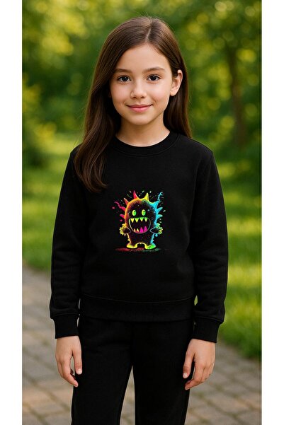 playwear Hanorac de echipă cu imprimeu COLORFUL FIGURE pentru fete și băieți,...