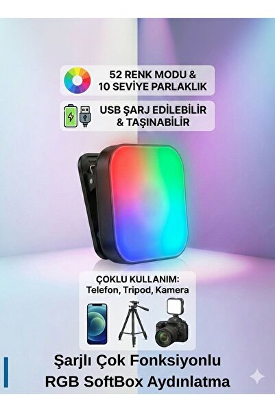 FaroxTech Şarjlı Çok Fonksiyonlu Ayarlanabilir Ürün Çekim Işığı Fotoğraf Stüd...