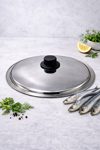 KAMPANYALI Çelik 28 Cm Balık Tavası Kapağı | 30 Cm Tavalarla Uyumlu | Paslanm...