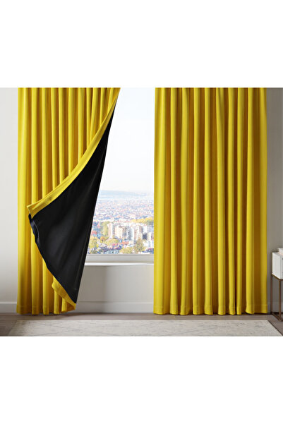 MebelPort Curtain Blackout Background Curtain 100% Luxury Double Blackout (Double-Sided)