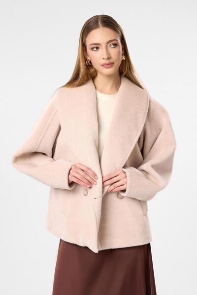 TIFFANY&TOMATO Şal Yaka Tüylü Yüzeyli Kaban