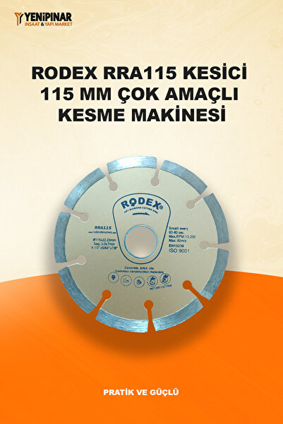 Rodex RRA115 Kesici | 115 mm Çok Amaçlı Kesme Makinesi | Pratik ve Güçlü