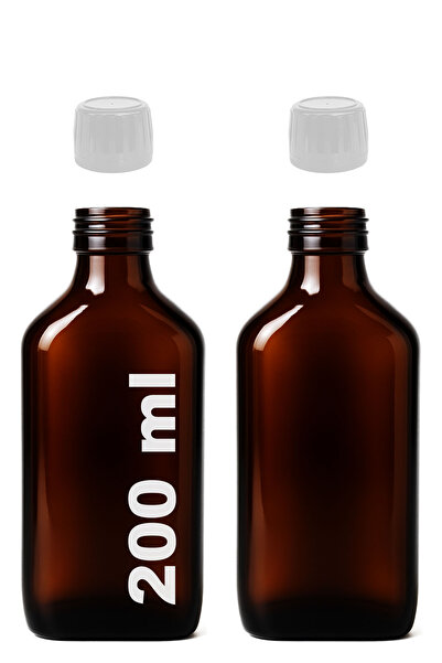 Afracam 200 ml Flat Medicine Syrup Bottle 200 Cc Amber Brown Glass Bottle wit...