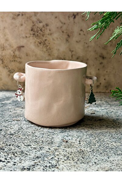 Tini Mini Seramik El yapımı seramik charm kulpsuz amorf kupa mug-yılbaşı