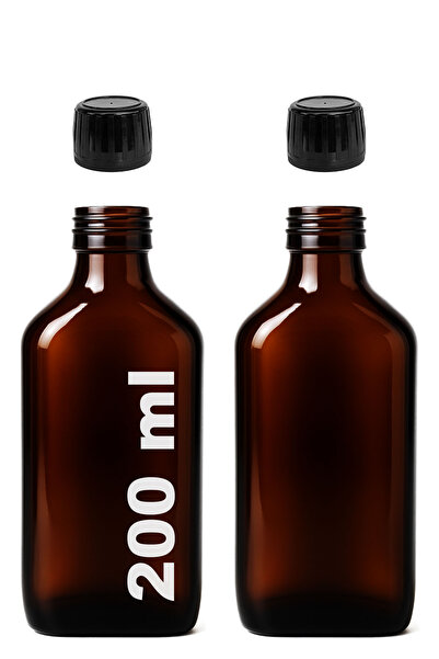 Afracam 200 ml Flat Medicine Syrup Bottle 200 Cc Amber Brown Glass Bottle wit...