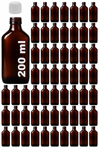Afracam 200 ml Flat Medicine Syrup Bottle 200 Cc Amber Brown Glass Bottle wit...
