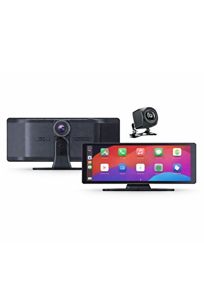 schitec 4K Ultra Araç İçi Akıllı Ekran – Ön ve Arka Kameralı, Kablosuz CarPlay ve Android Auto Deste