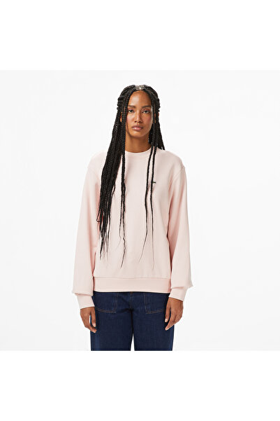 Lacoste Kadın Relaxed Fit Bisiklet Yaka Pembe Sweatshirt