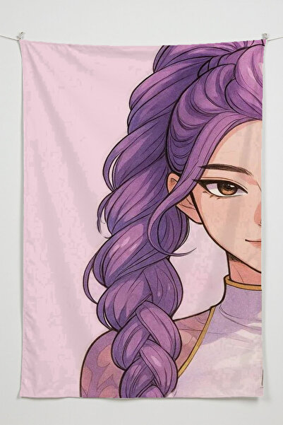 RUGRUMBA Demon Hunters Baskılı Duvar Örtüsü – K-Pop Temalı, Kaliteli Kumaş, T...