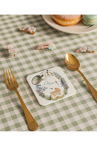 arslart Cicekli dogal temali kisiye ozel magnet acacak & bardak altligi, bebe...