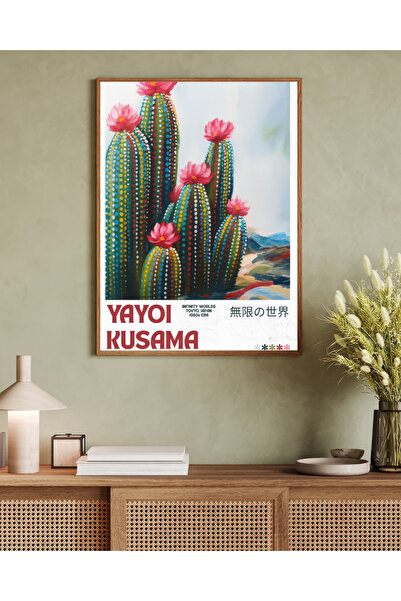 woodhomeworks Tek Parça Salon Ofis Dekor Tablo yayoı kusama vrynt