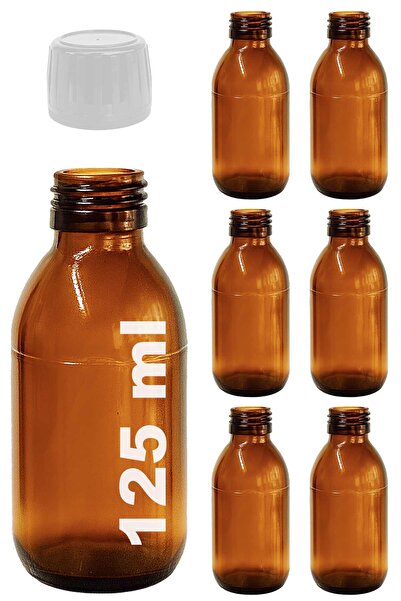 Afracam 125 ml Round Medicine Syrup Bottle 125 Cc Amber Brown Glass Bottle wi...