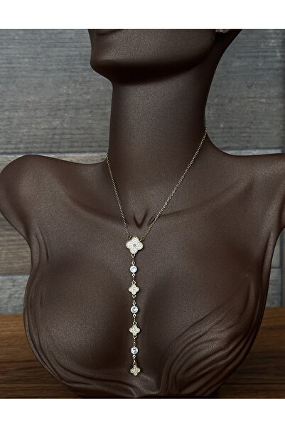 Toz Vintage قلادة إمينا بتصميم زهور وحجر، قلادة عتيقة بطراز قديم