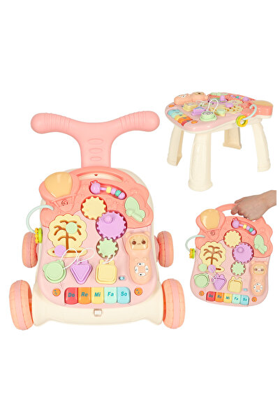 Ikonka Antepremergator 2 in 1 pentru copii pink, cu lumini si sunete, dimensiune 36 x 40 x 43 cm