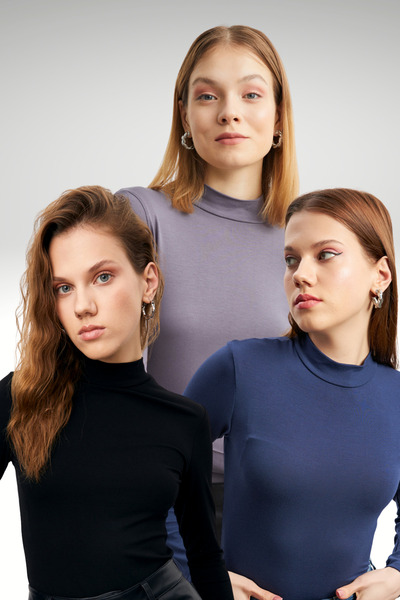 Ladima Women's Gray Black Navy Blue 3-Piece Body