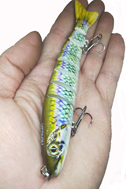 sr sazanrig 8 Eklemli 3D Görünümlü Suni ,Maket Rapala 13 cm 20 gr Balık