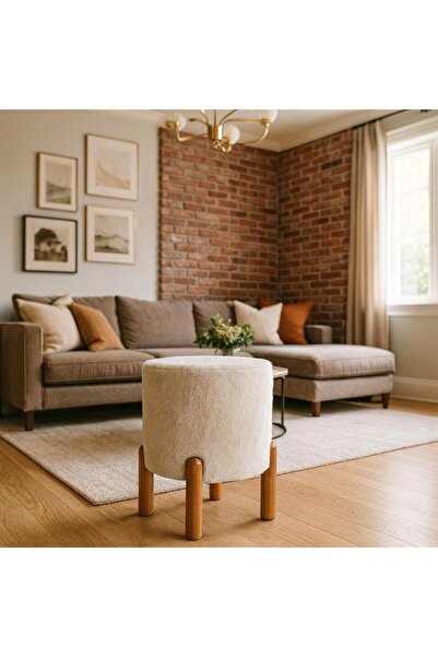 Puf & Co. Ahşap Ayaklı Bunny Bohem Puf